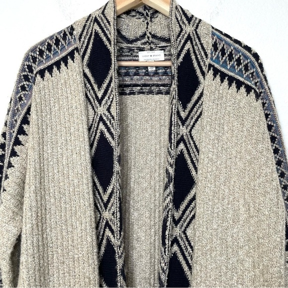 Lucky Brand Southwest Aztec pattern open cardigan XS - Picture 2 of 12